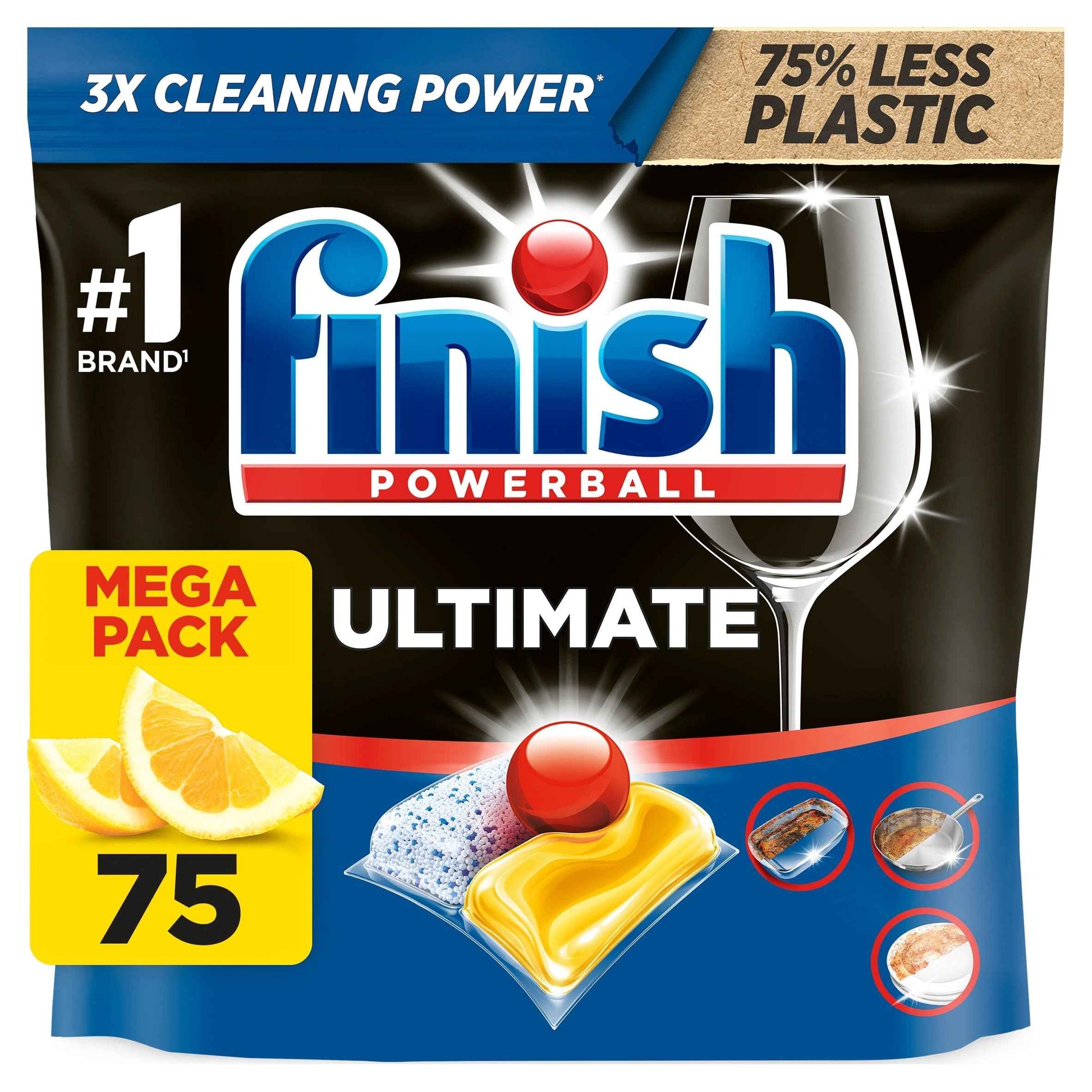 FINISH Ultimate All In One Dishwasher Tablets - Lemon 75 Pack 967.5g