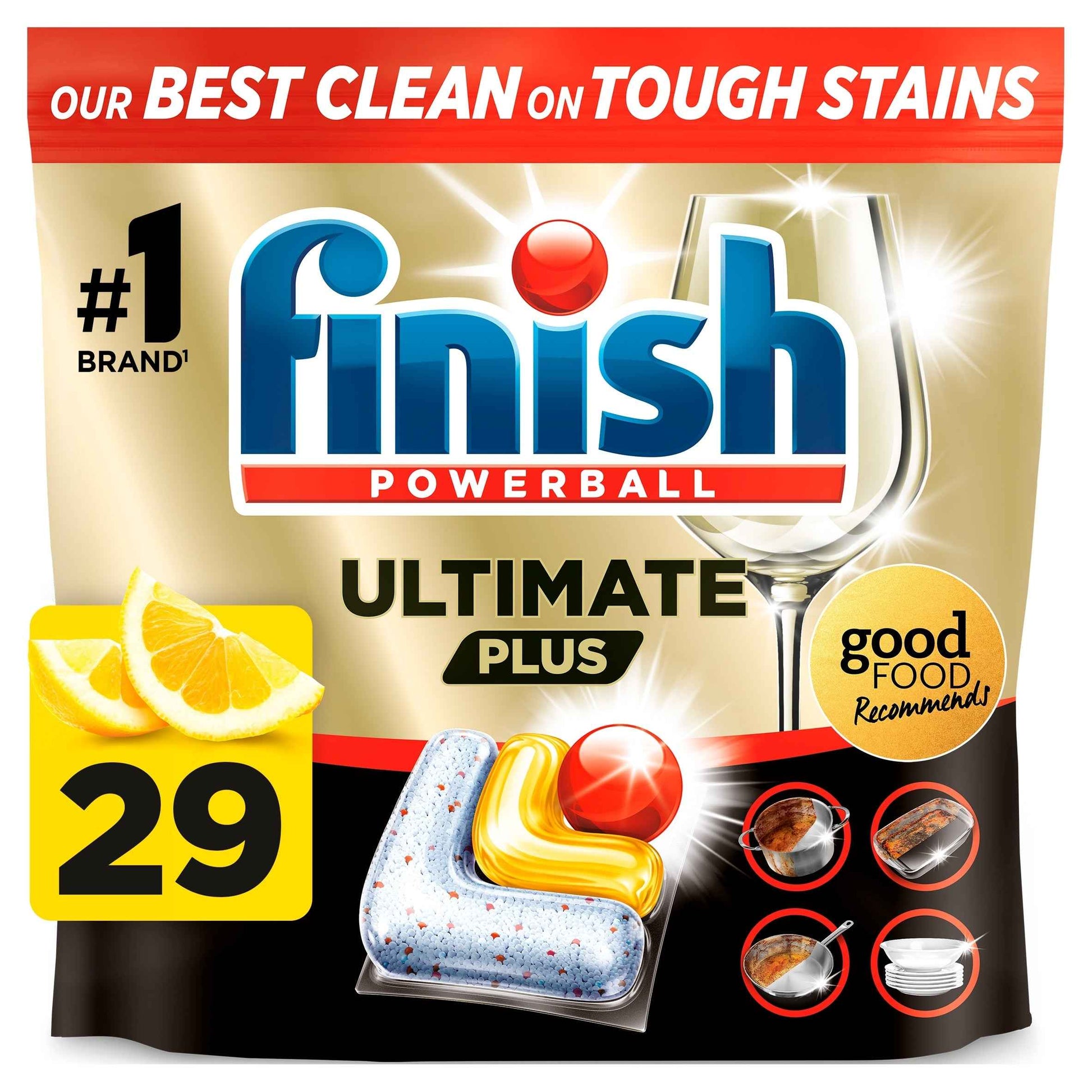 FINISH Ultimate Plus All In One 29 Dishwasher Tablets Lemon 353.8g