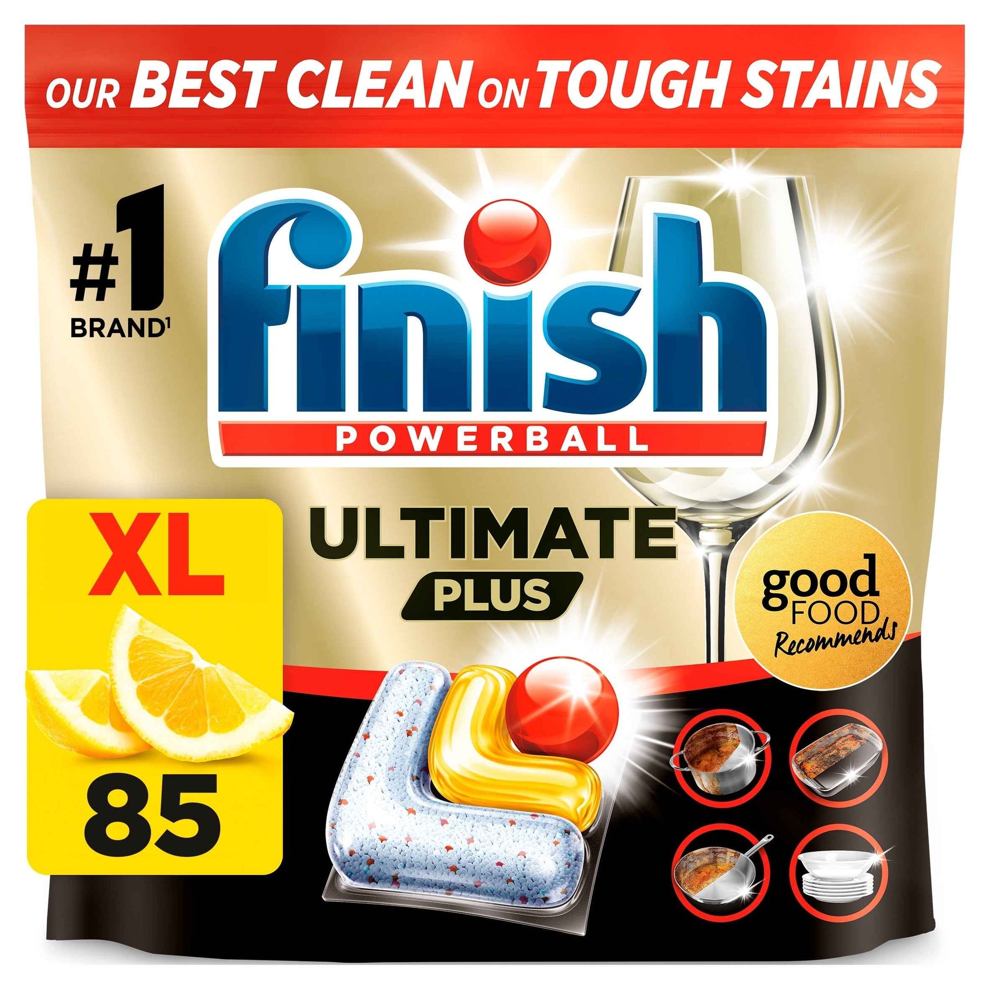 FINISH Ultimate Plus All In One Lemon 85s Dishwasher Tablets 1037g
