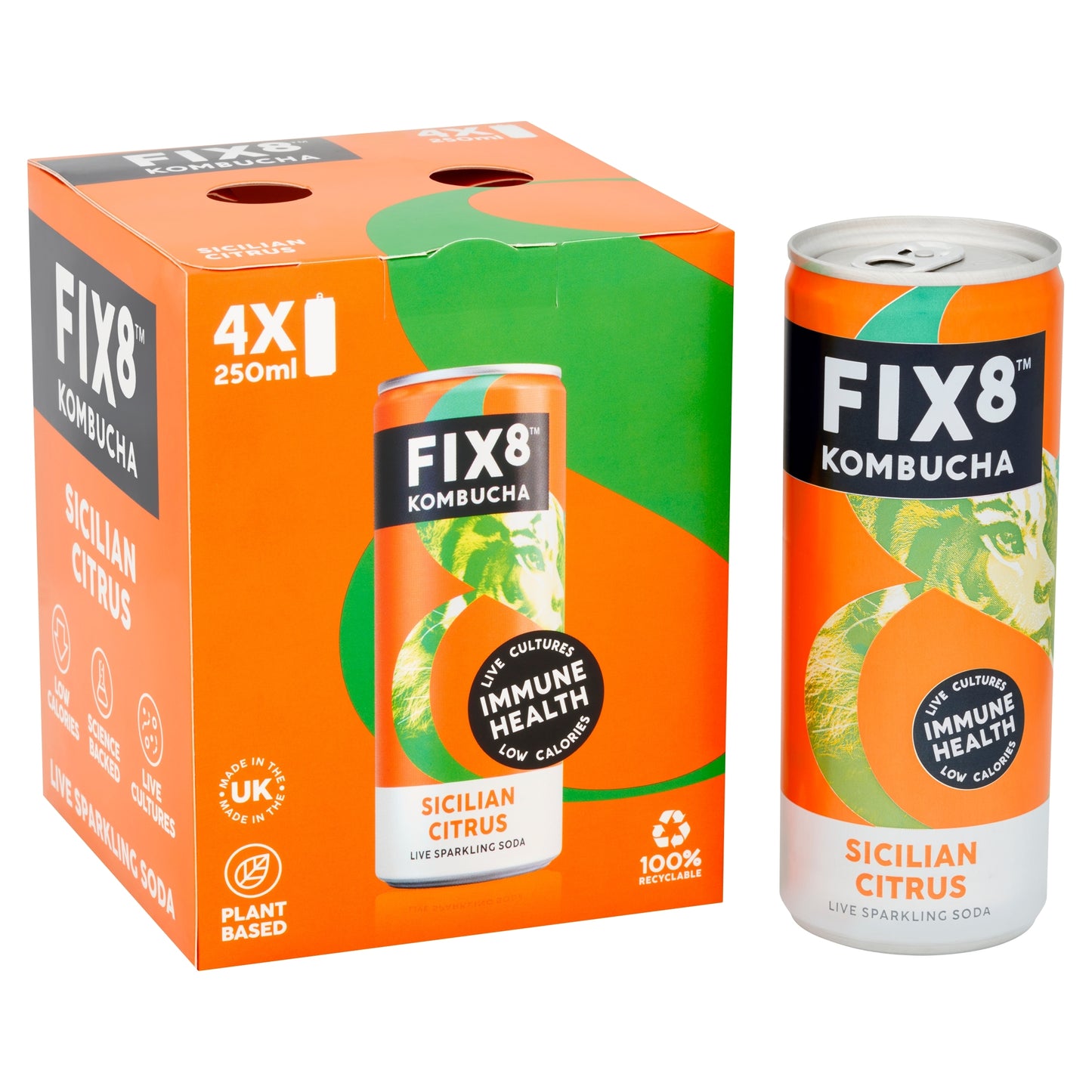 Fix8 Kombucha Sicilian Citrus 4 x 250ml — image 2