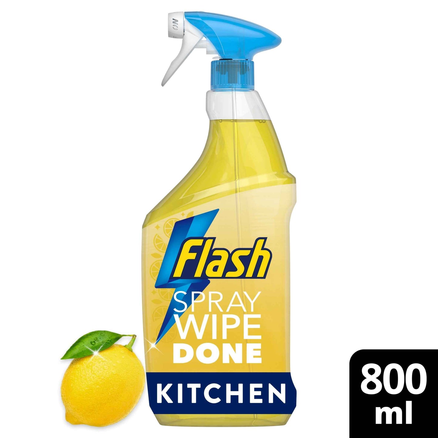 Flash Spray Wipe Done Kitchen Crisp Lemon 800ml