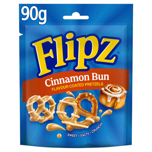 Flipz Cinnamon Bun Flavour Coated Pretzels 90g — image 1