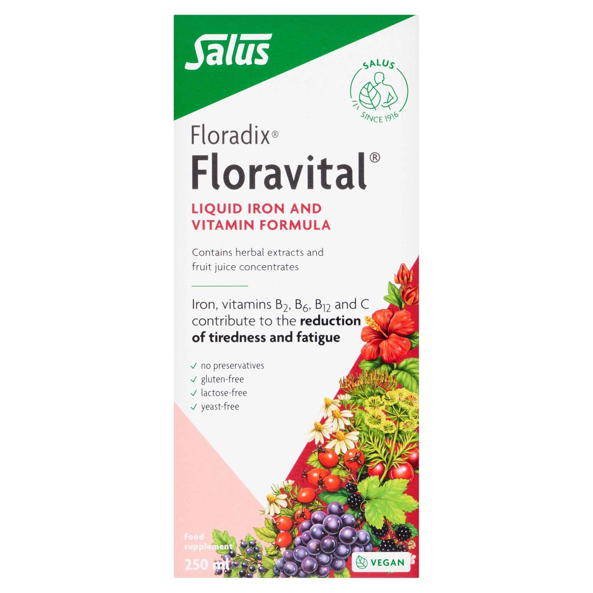 Floradix Floravital & Floravita Liquid Iron Vitamin Formula 250ml