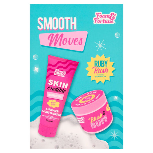 Foam & Fortune smooth moves ruby rush shower moisturiser & body polish set — image 1