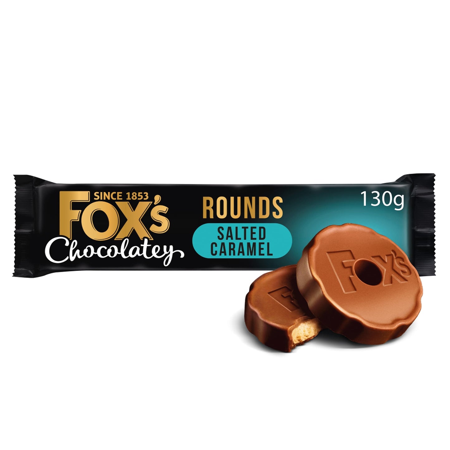 Fox's Fabulous Chocolatey Salted Caramel Rounds 130g — image 1