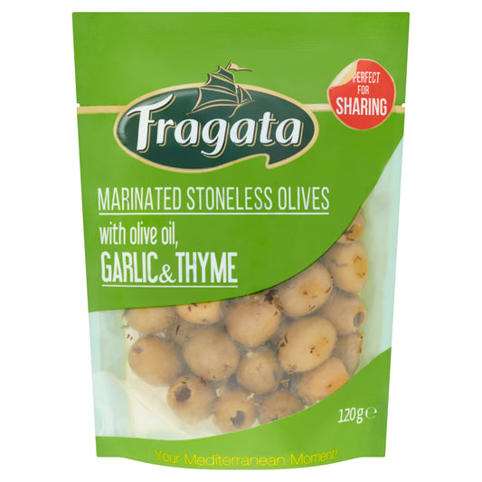 Fragata Marinated Stoneless Olives with Olive Oil, Garlic & Thyme 120g — image 1