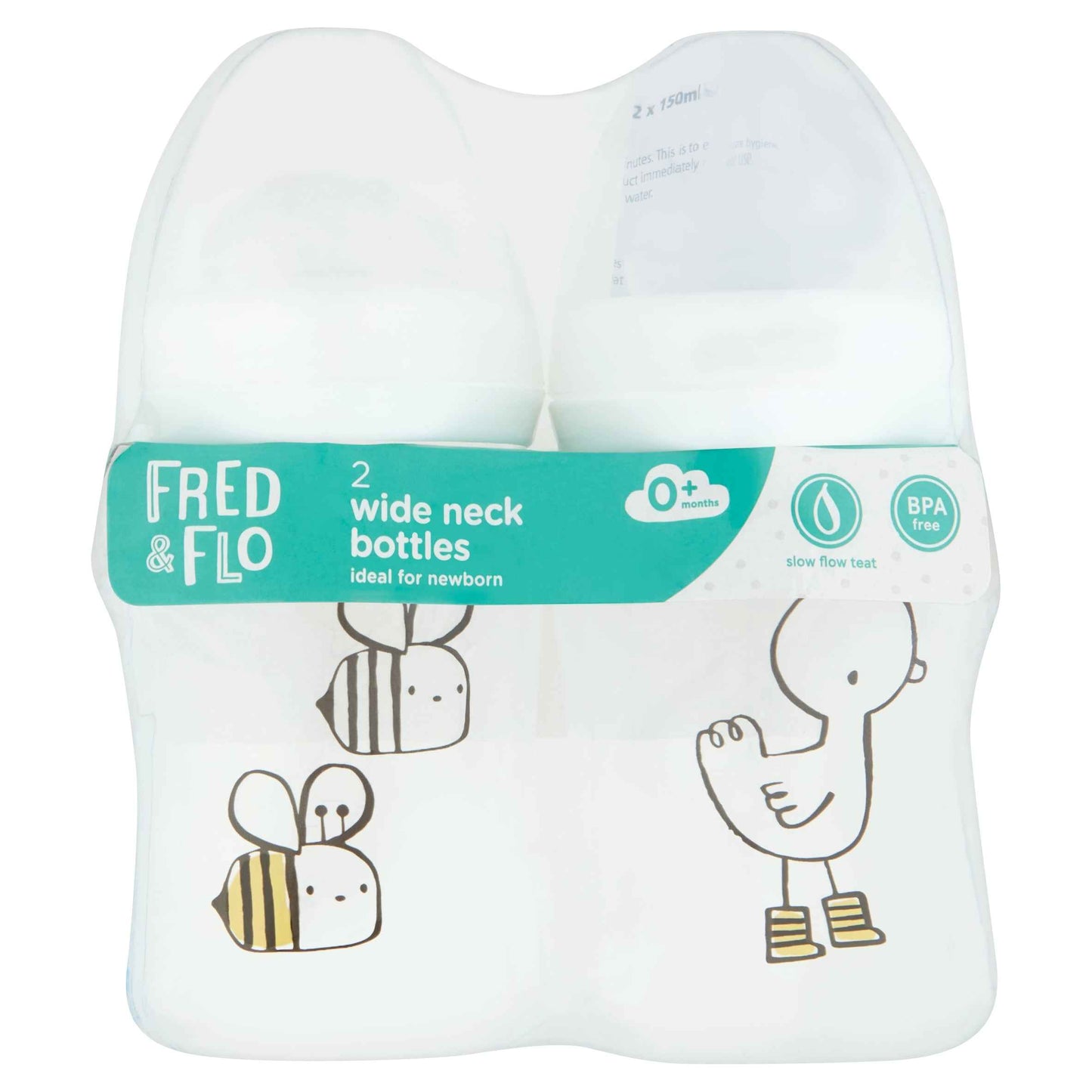 FRED & FLO Newborn Bottle 2 X 150ml
