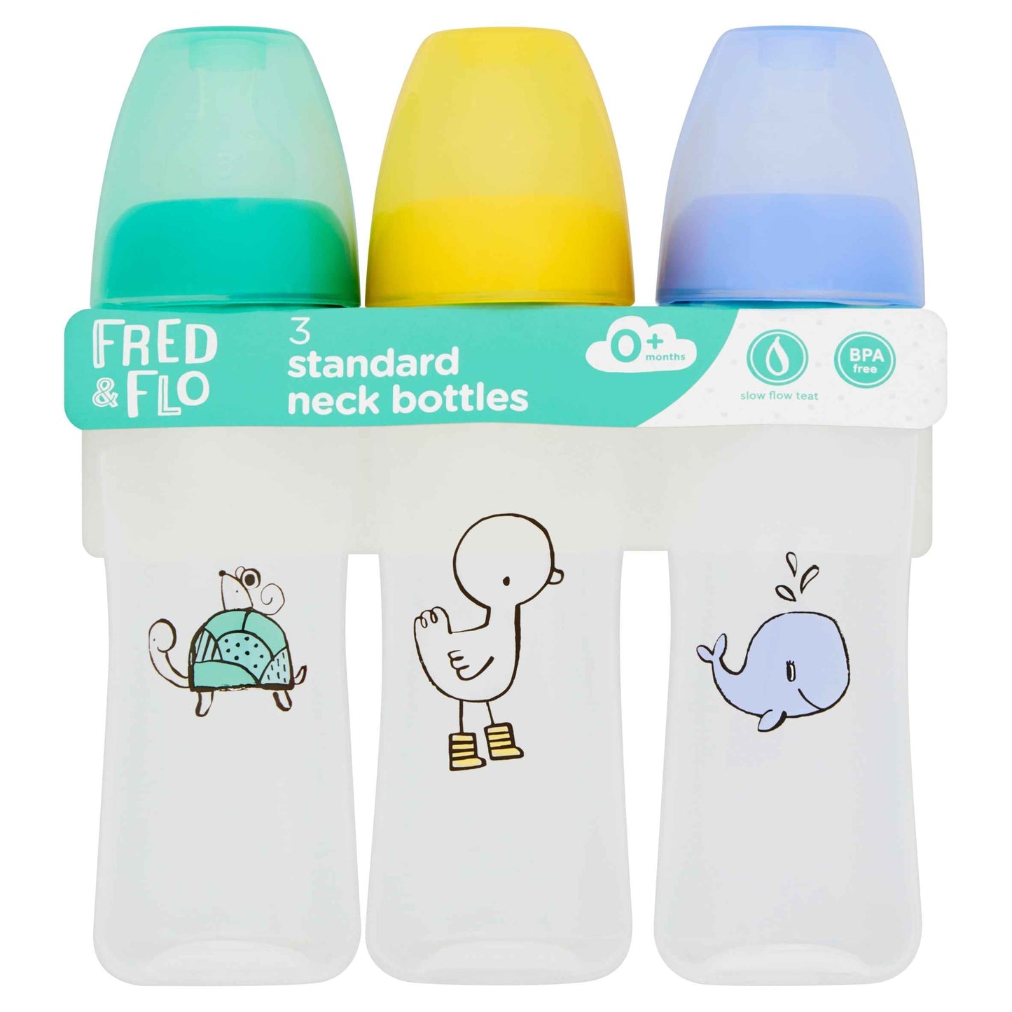 FRED & FLO Standard Neck Bottle 3 X 250ml