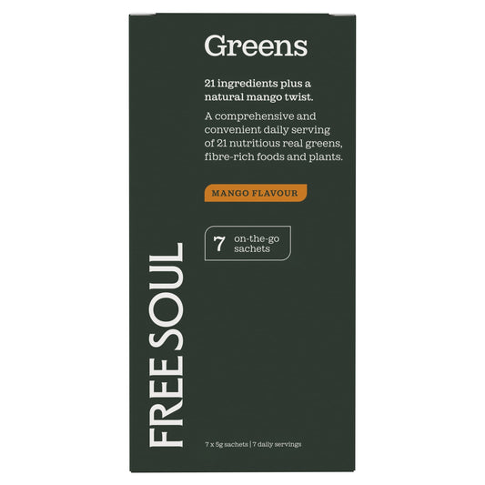 Free Soul Greens Mango Flavour - 7x5g Sachets — image 1