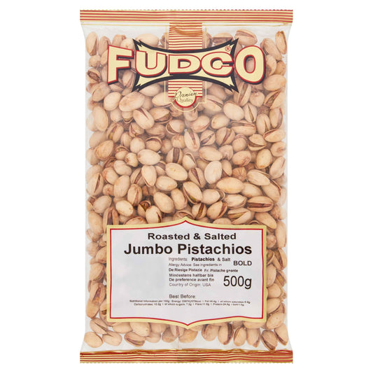 FUDCO Roasted And Salted Nuts Jumbo Pistachios 500g