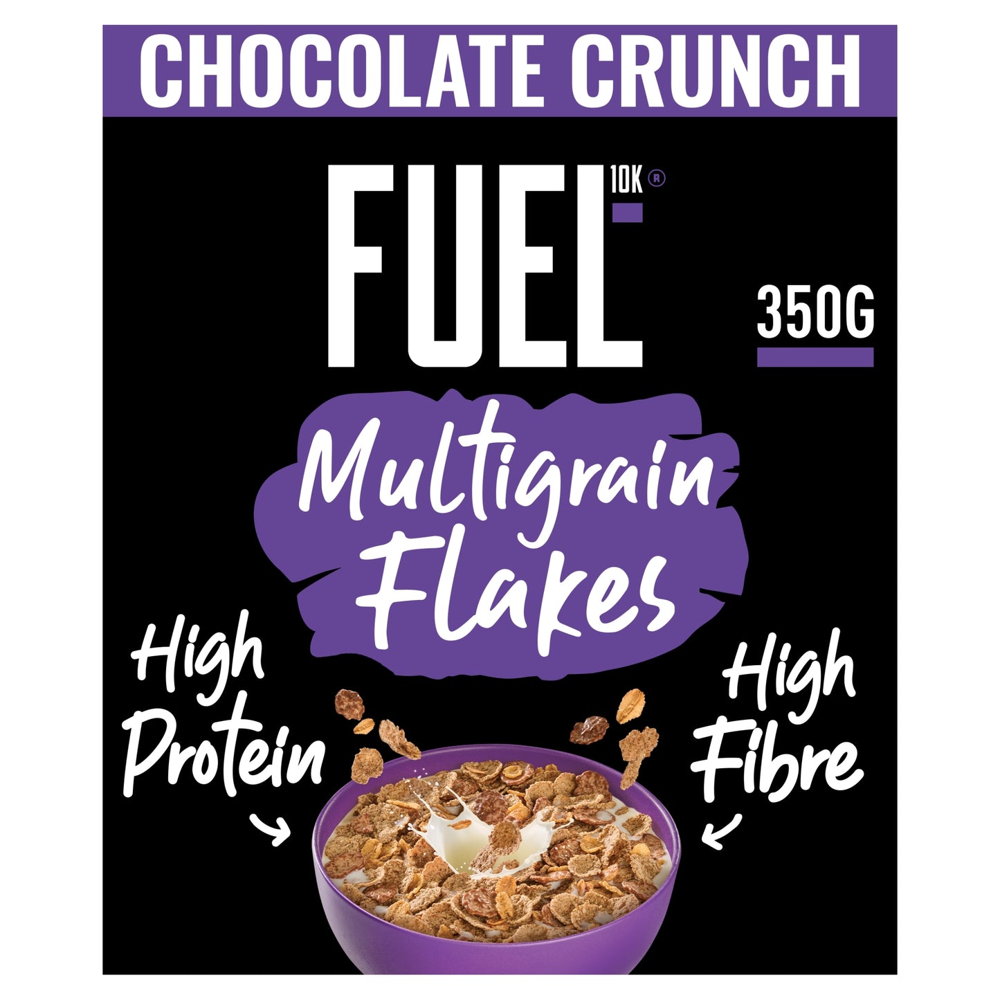 FUEL10K Chocolate Multigrain Flakes High Protein Breakfast Cereal 350g — image 1