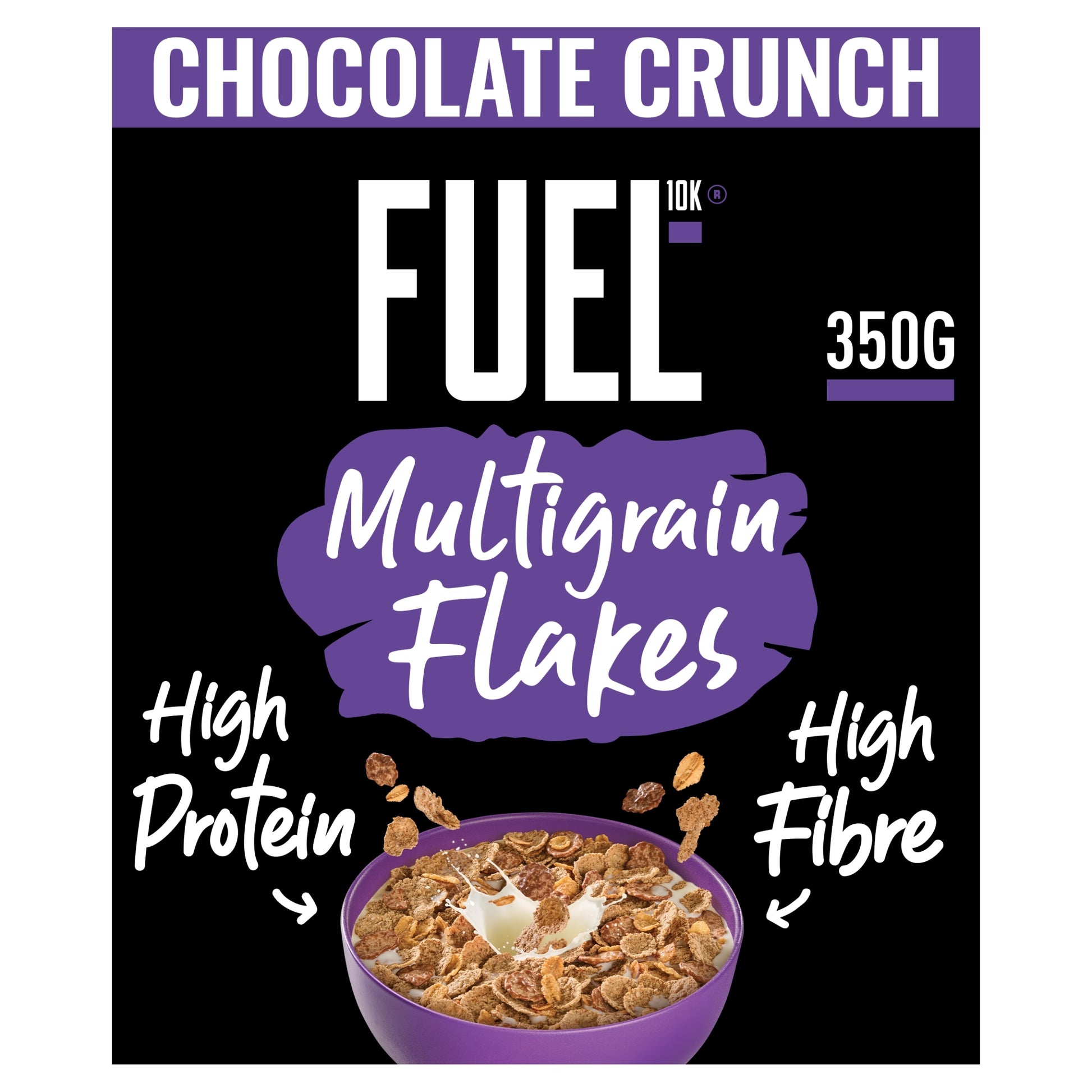 FUEL10K Chocolate Multigrain Flakes High Protein Breakfast Cereal 350g — image 1