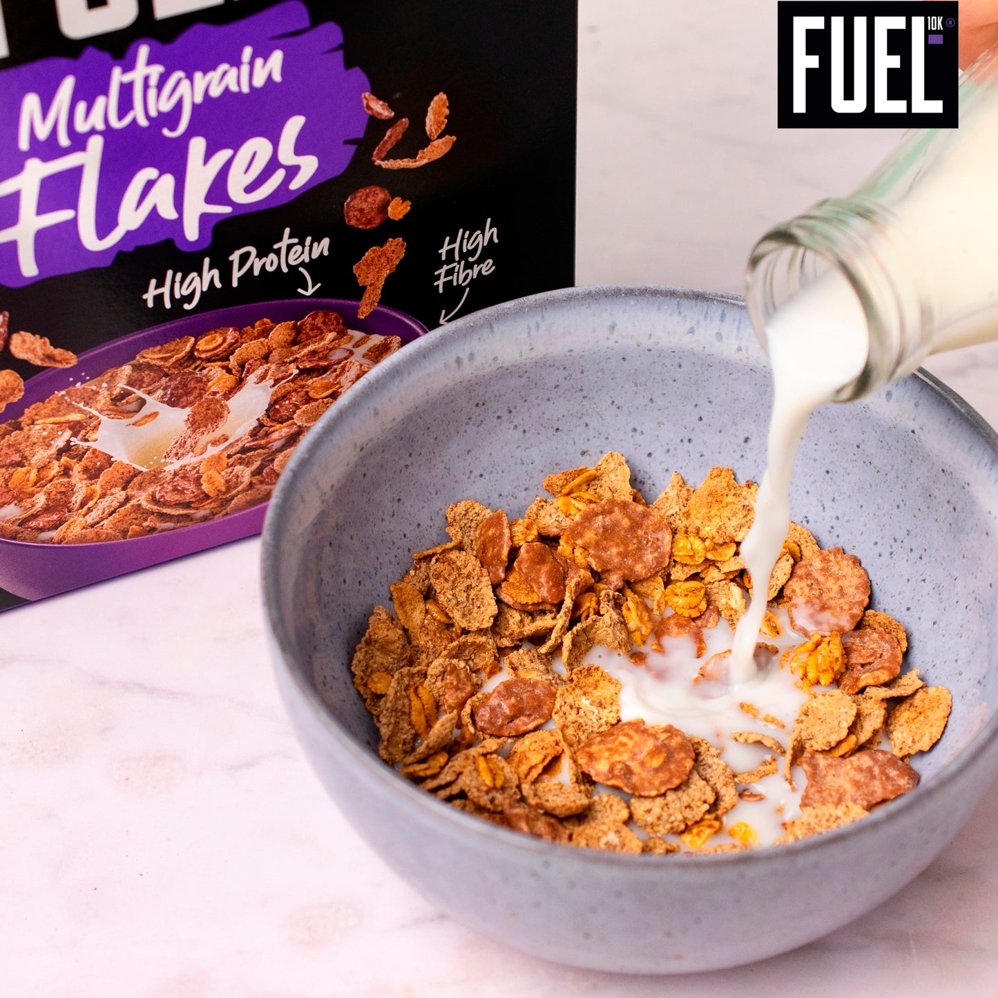 FUEL10K Chocolate Multigrain Flakes High Protein Breakfast Cereal 350g — image 4