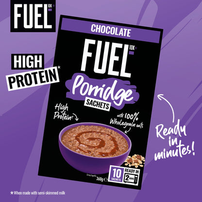 FUEL10K Chocolate Protein Porridge Oat Cereal Sachets 10x36g — image 2