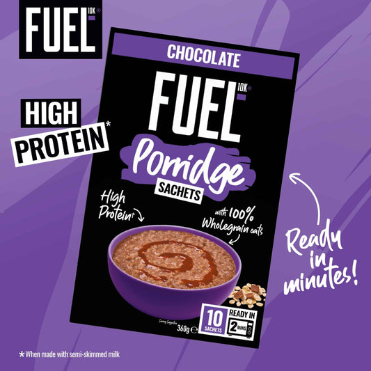 FUEL10k Chocolate Protein Porridge Oat Cereal Sachets 10x36g