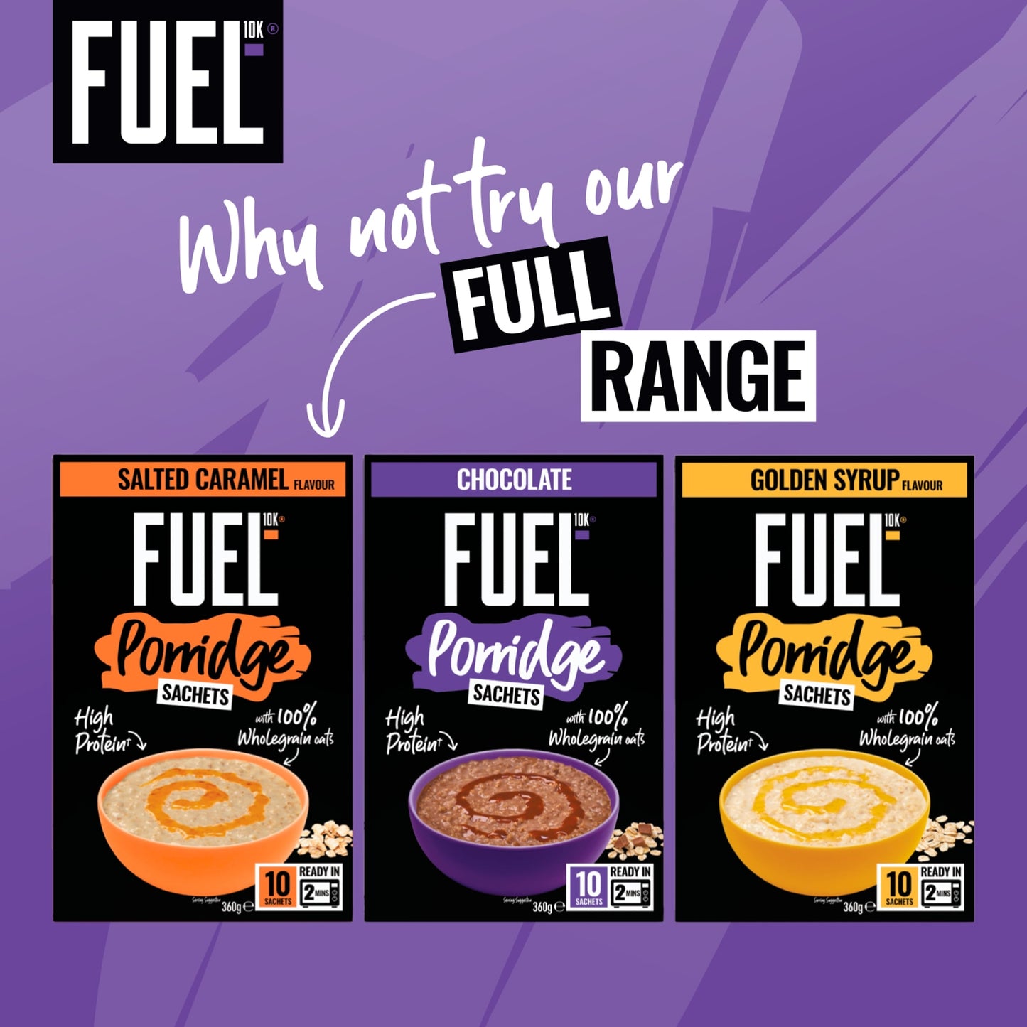 FUEL10K Chocolate Protein Porridge Oat Cereal Sachets 10x36g — image 4
