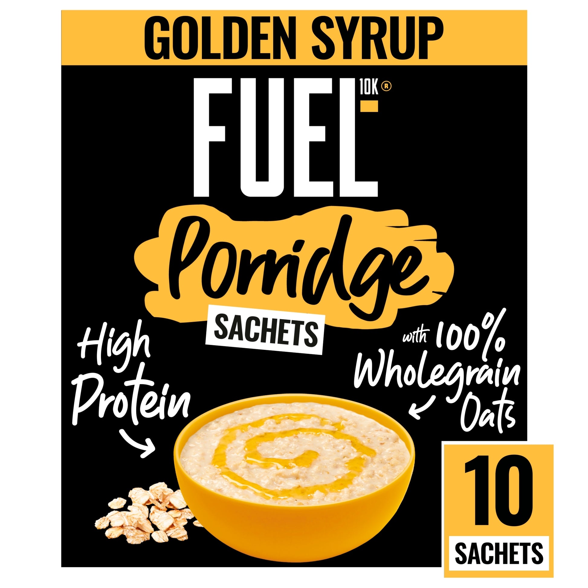 FUEL10K Golden Syrup Protein Porridge Oat Cereal Sachets 10x36g — image 1