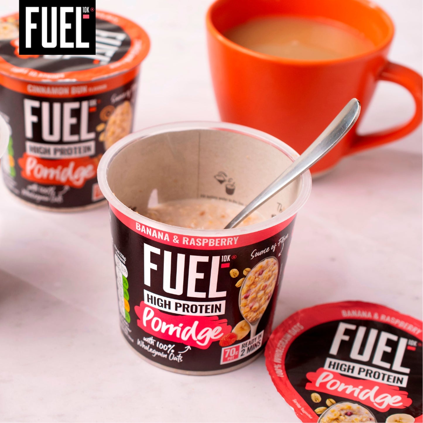 FUEL10K High Protein Banana & Raspberry Porridge Oat Cereal Pot 70g — image 3