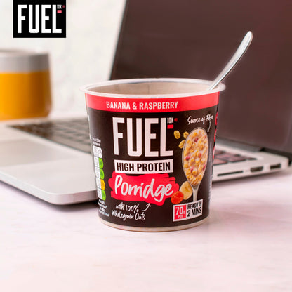 FUEL10K High Protein Banana & Raspberry Porridge Oat Cereal Pot 70g — image 4
