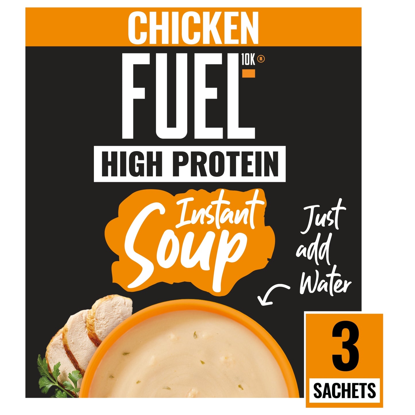 FUEL10K High Protein Chicken Instant Cup Soup 3 Packet 73g — image 1