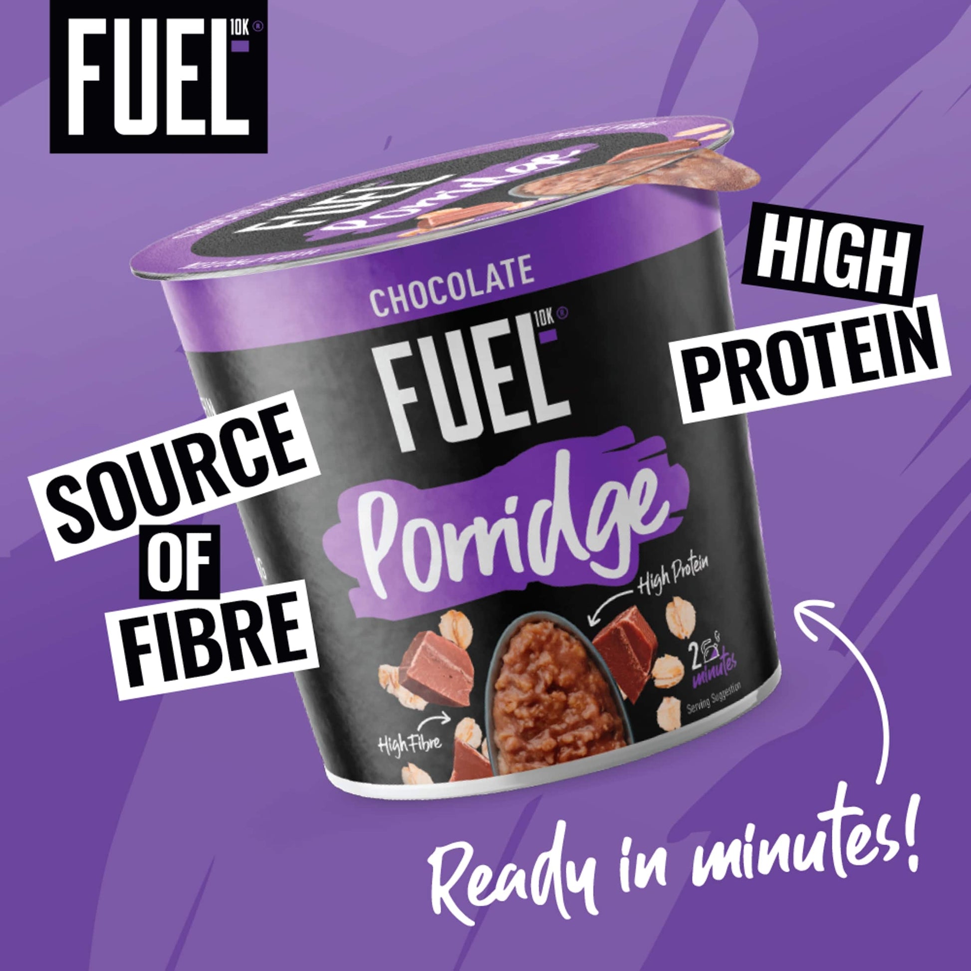 FUEL10K High Protein Chocolate Porridge Oat Cereal Pot 70g — image 2