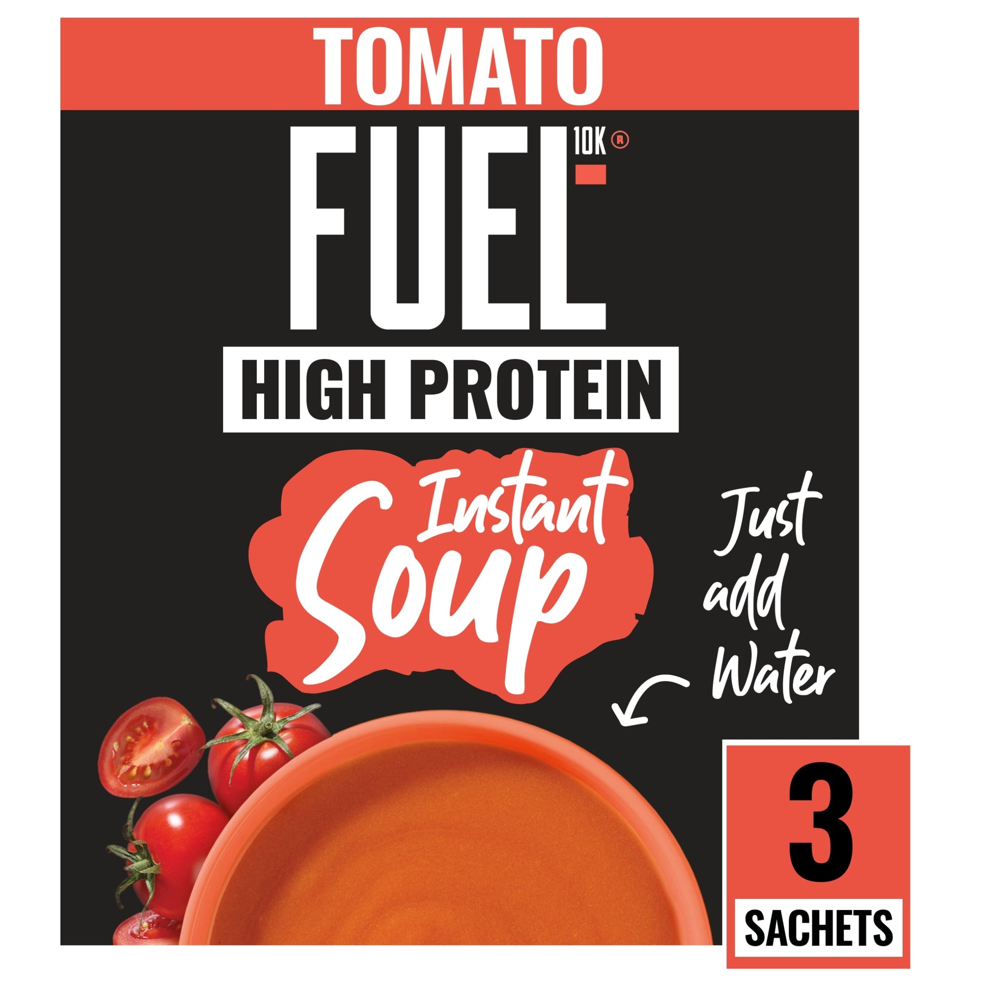 FUEL10K High Protein Tomato Instant Cup Soup 3 Packet 88g — image 1