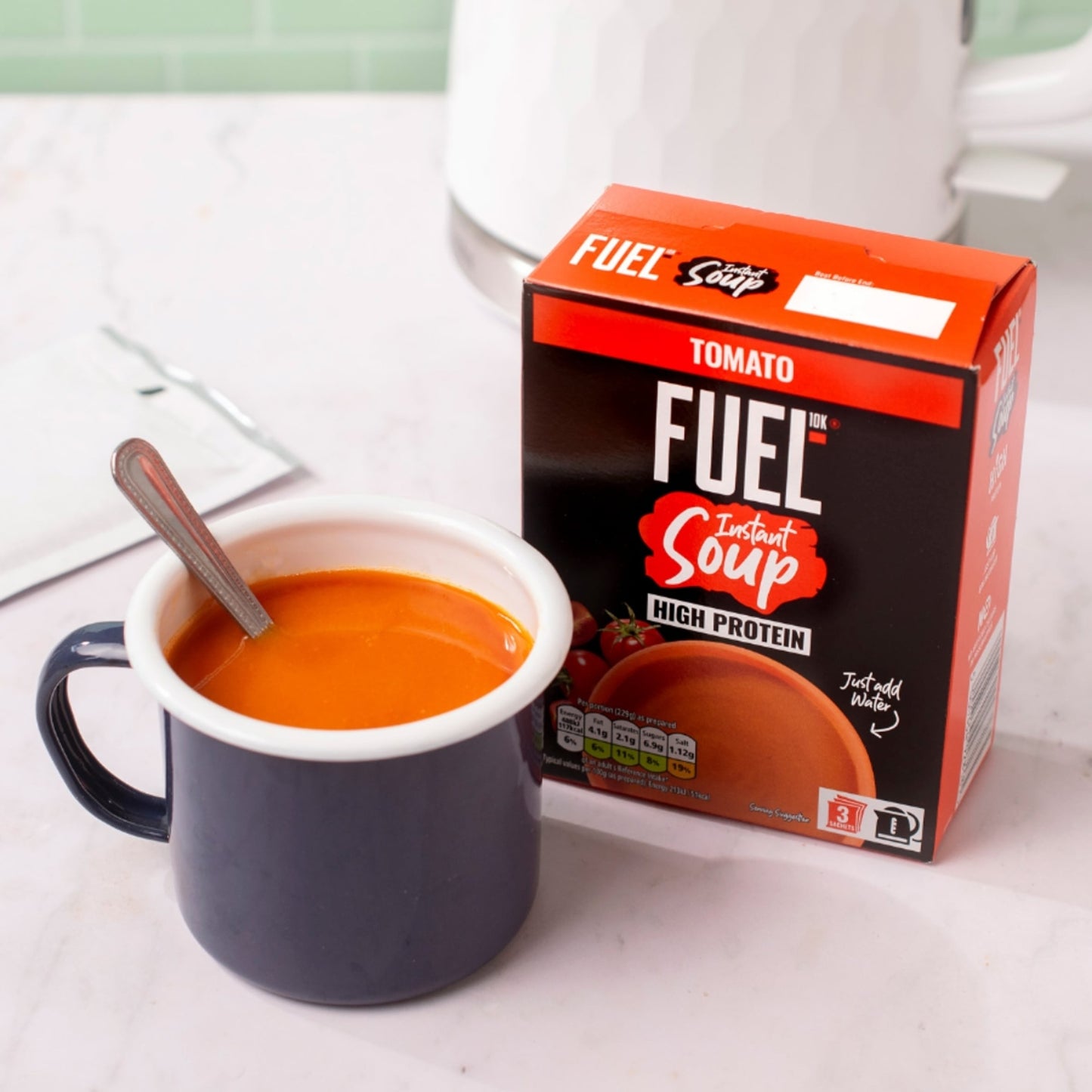 FUEL10K High Protein Tomato Instant Cup Soup 3 Packet 88g — image 3