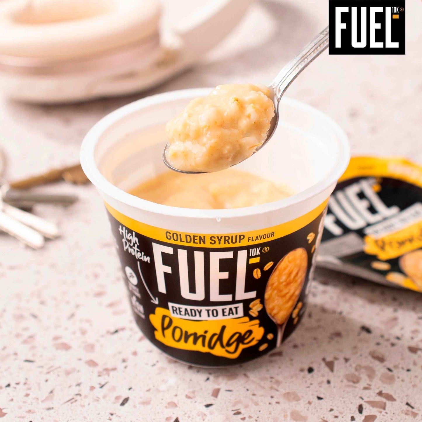 FUEL10k Ready To Eat Golden Syrup Flavour Oat High Protein Porridge