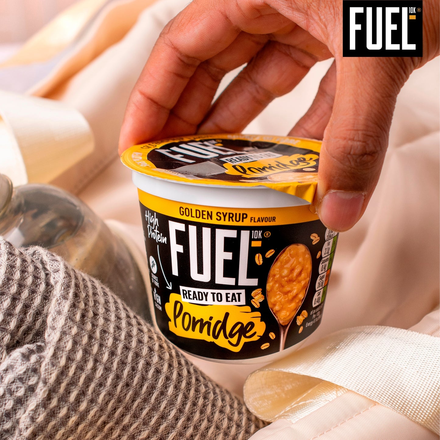 FUEL10K Ready to Eat Golden Syrup Flavour Oat High Protein Porridge Pot 210g — image 4