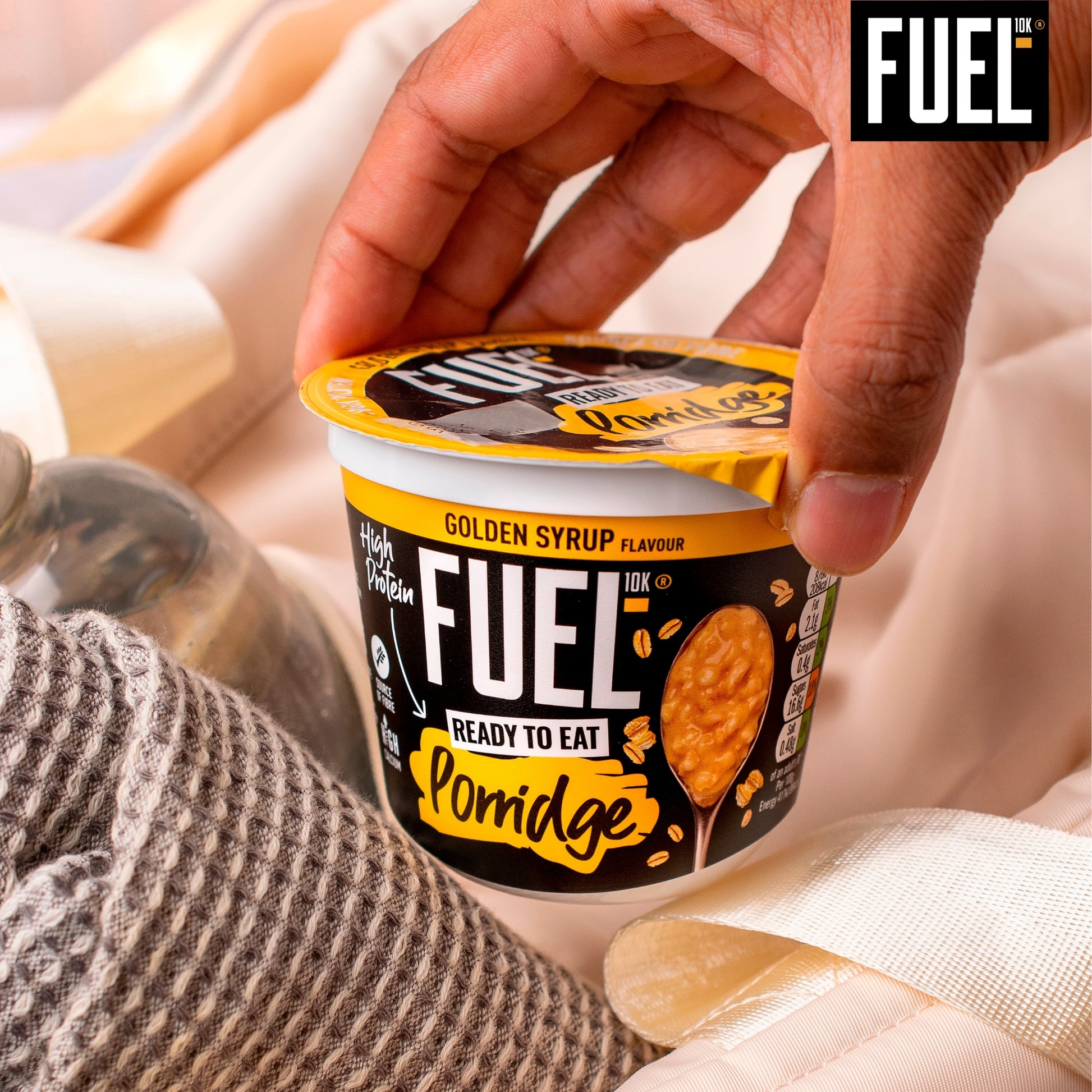 FUEL10K Ready to Eat Golden Syrup Flavour Oat High Protein Porridge Pot 210g — image 4