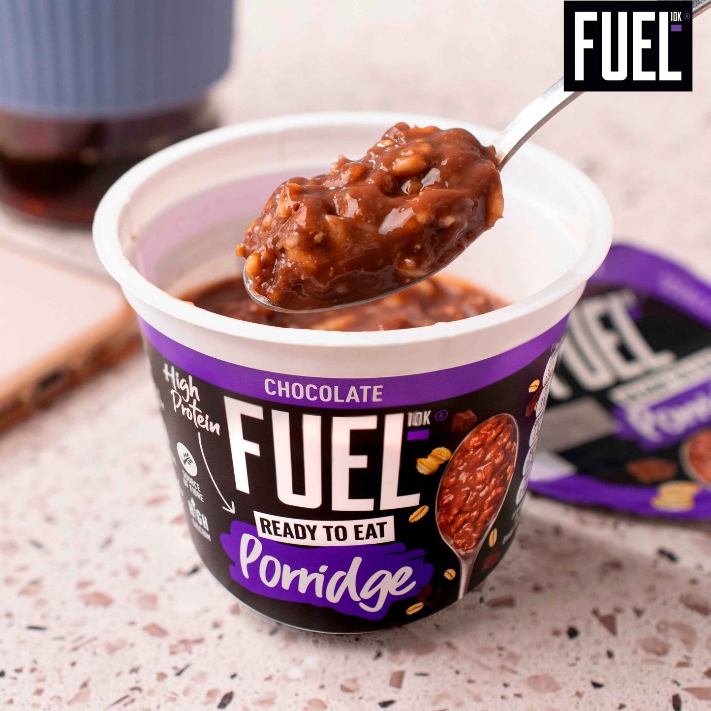FUEL10k Ready To Eat Protein Porridge Oat Cereal Pot Chocolate 210g