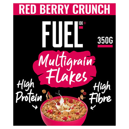 FUEL10K Red Berry Multigrain Flakes High Protein Breakfast Cereal 350g — image 1