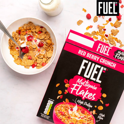 FUEL10K Red Berry Multigrain Flakes High Protein Breakfast Cereal 350g — image 3