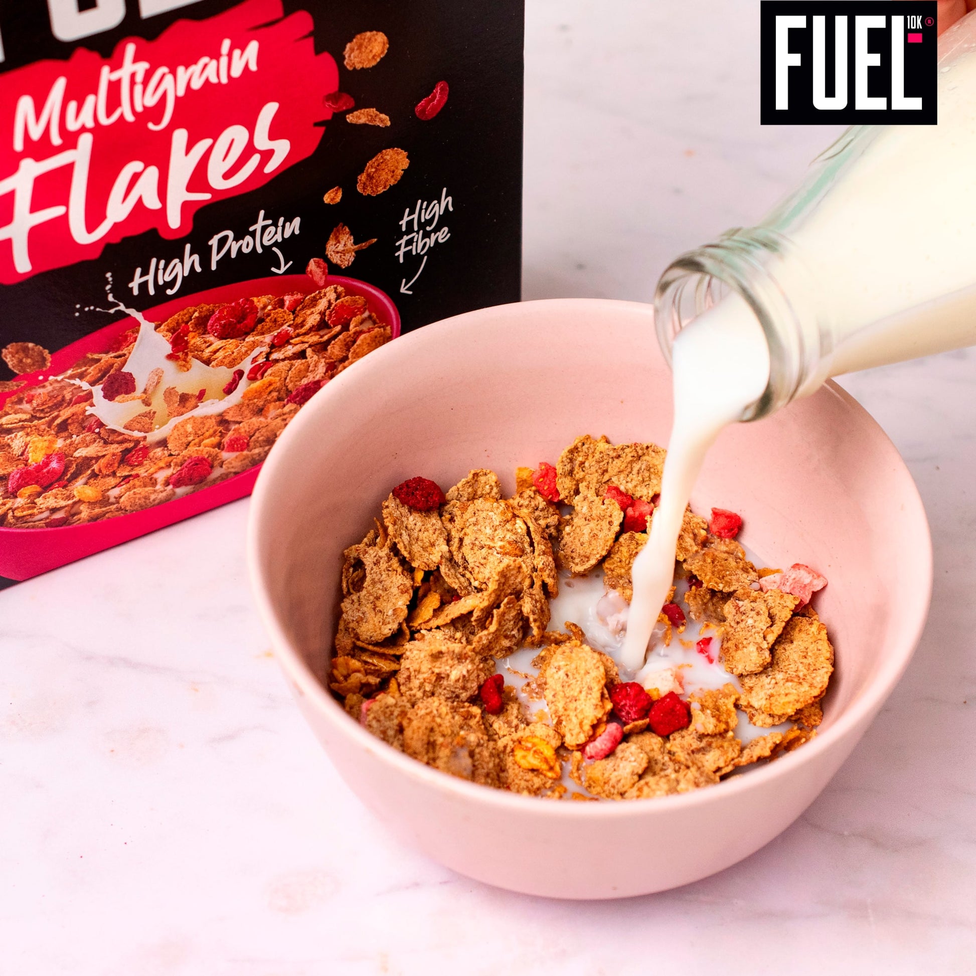 FUEL10K Red Berry Multigrain Flakes High Protein Breakfast Cereal 350g — image 4
