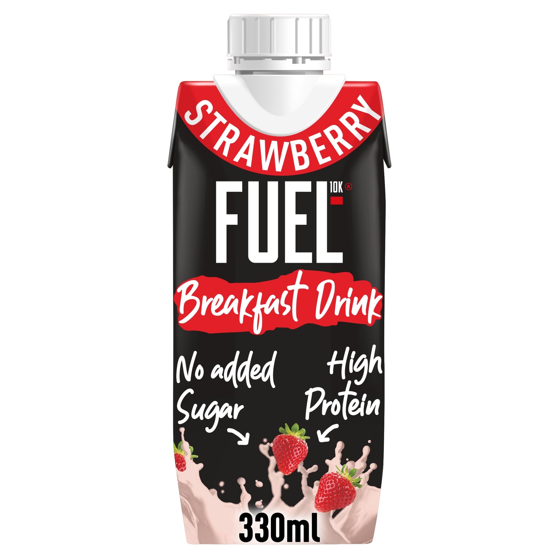 FUEL10K Strawberry High Protein Milk Breakfast Drink 330ml — image 1