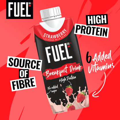 FUEL10K Strawberry High Protein Milk Breakfast Drink 330ml — image 2