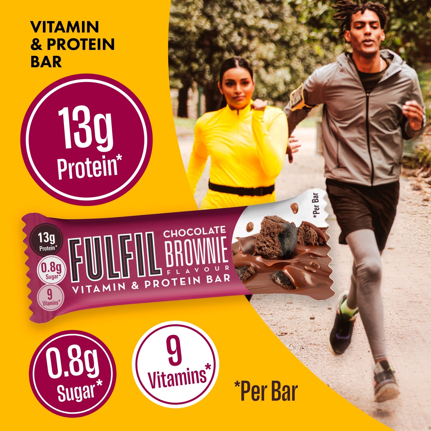 Fulfil Chocolate Brownie Flavour Vitamin & Protein Bar 40g — image 2