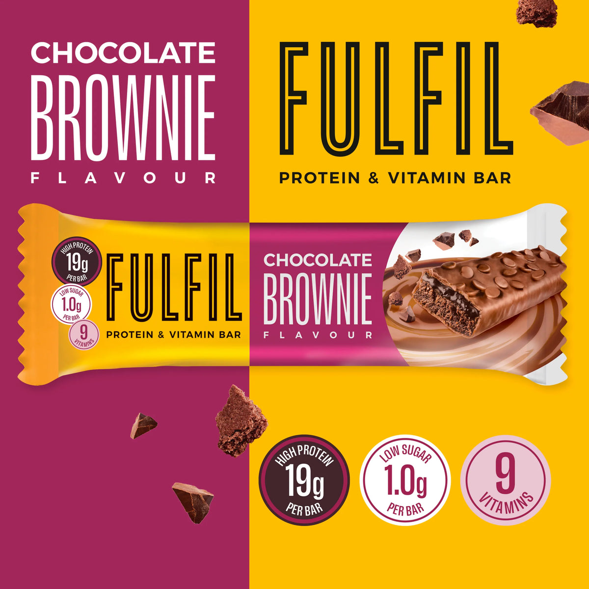 Fulfil Chocolate Brownie Protein & Vitamin Bar 55g — image 2