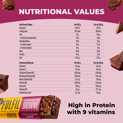 Fulfil Chocolate Brownie Protein & Vitamin Bar 55g — image 5