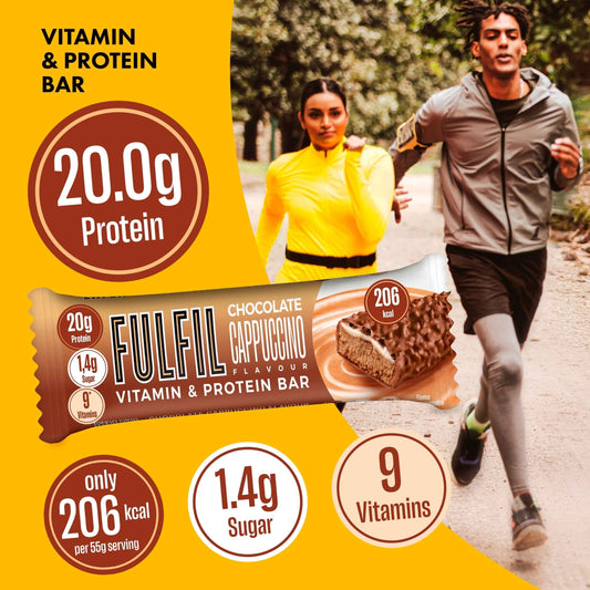 FULFIL Chocolate Cappuccino Vitamin & Protein Bar 55g 55g pack shot