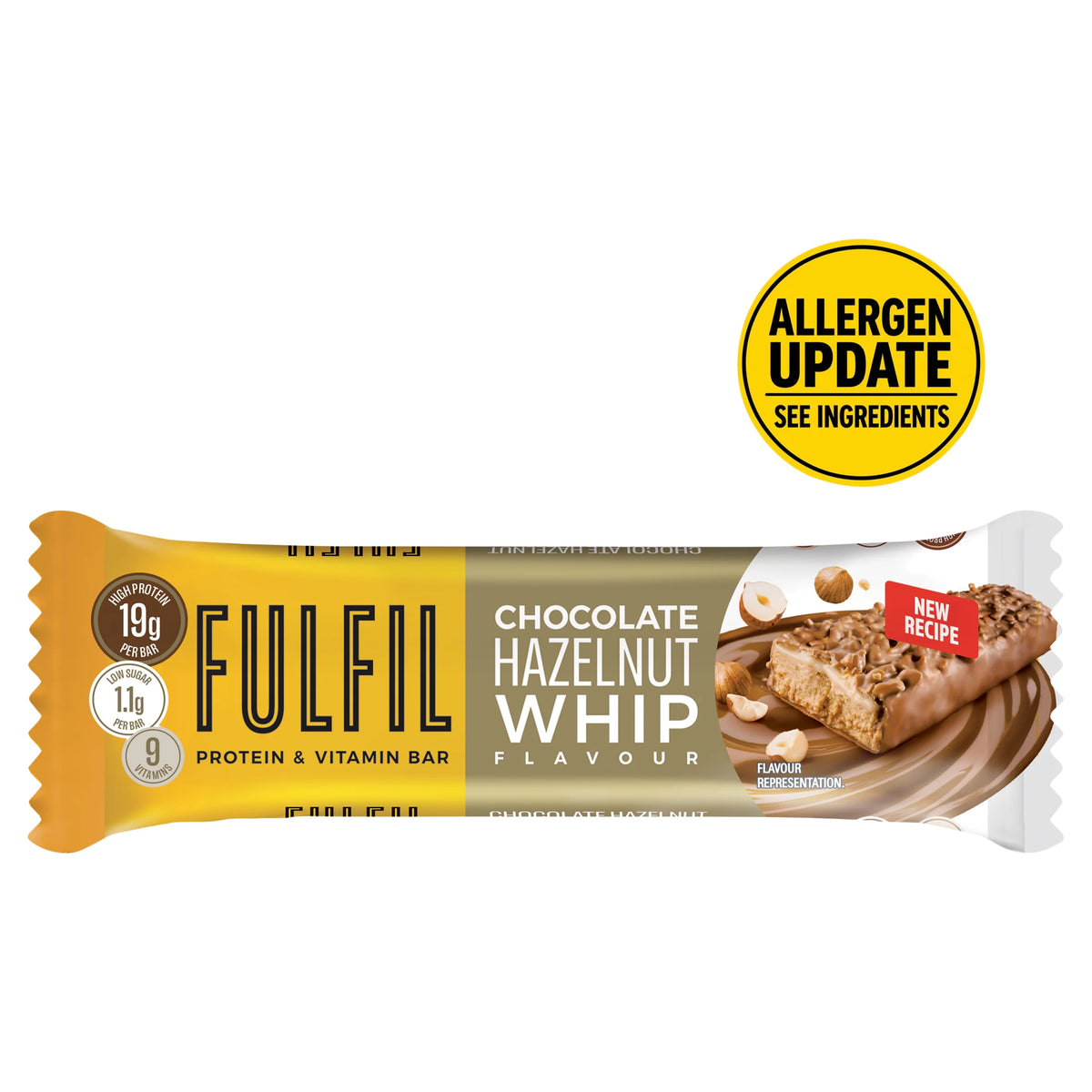 Fulfil Chocolate Hazelnut Whip Flavour Protein & Vitamin Bar 55g — image 1
