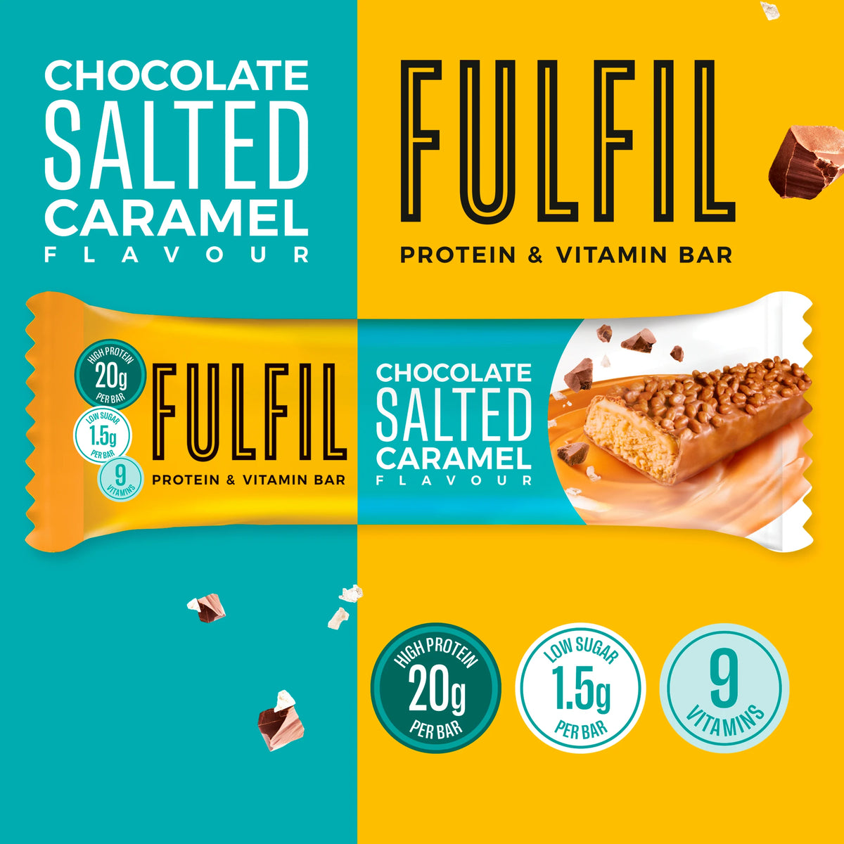 Fulfil Chocolate Salted Caramel Protein & Vitamin Bar 55g — image 2