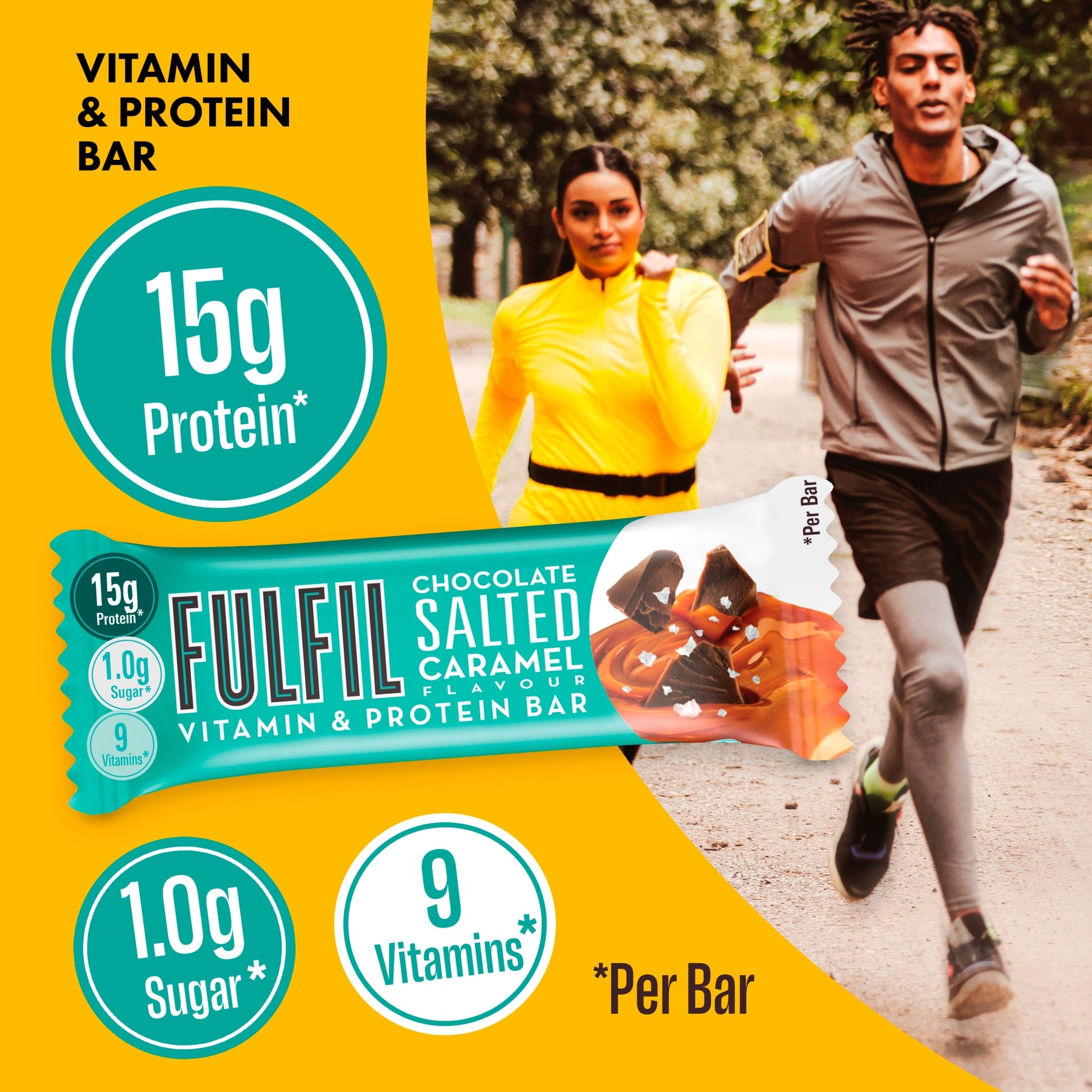 Fulfil Chocolate Salted Caramel Vitamin & Protein Bar 40G — image 2