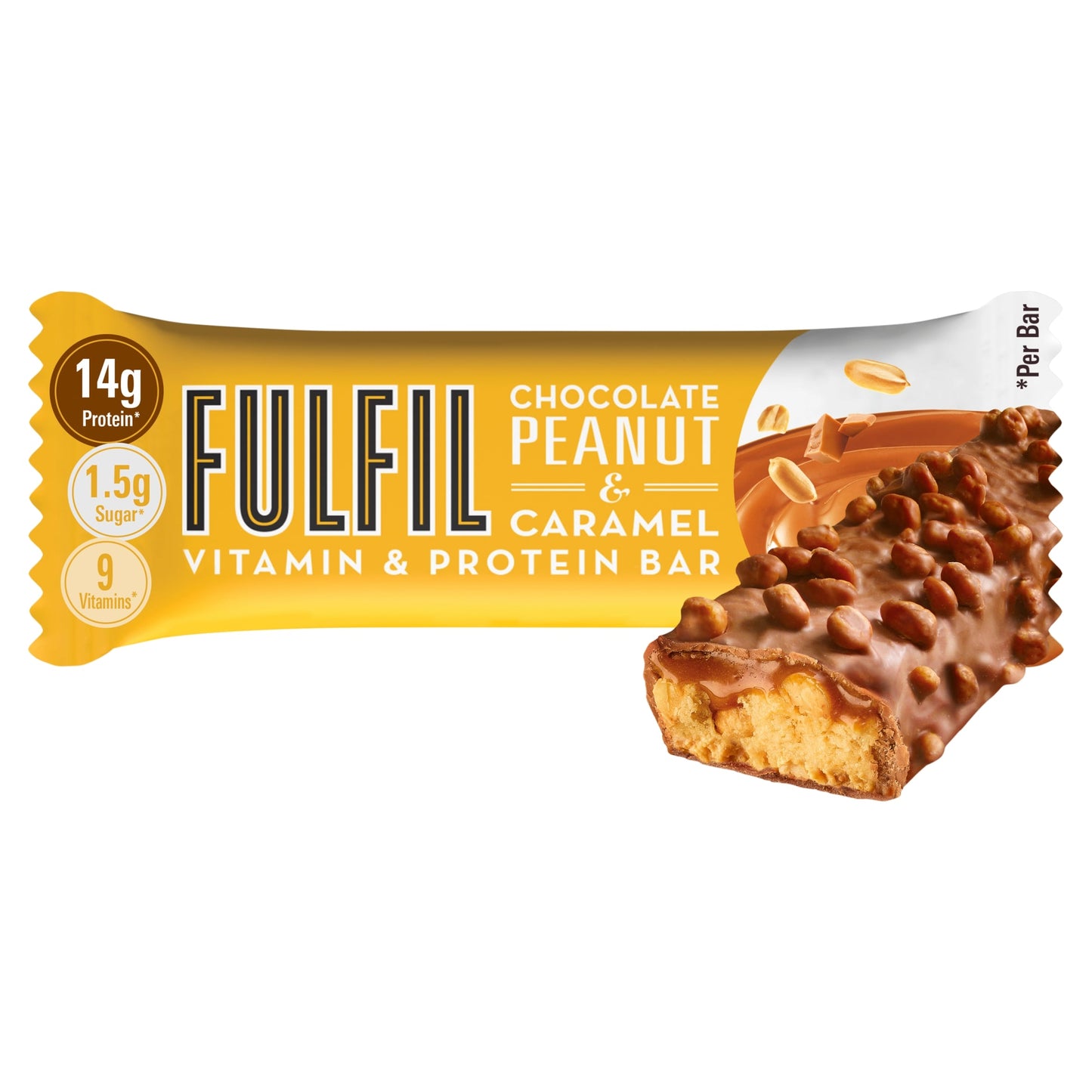 Fulfil Peanut & Caramel Vitamin & Protein Bar 40G — image 1