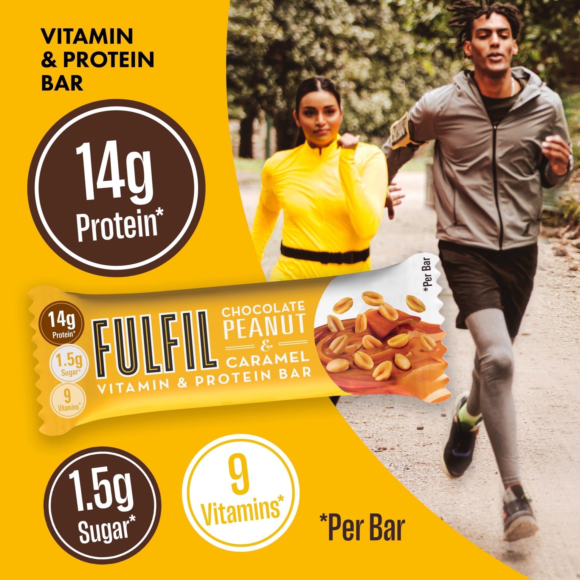 Fulfil Peanut & Caramel Vitamin & Protein Bar 40G — image 2