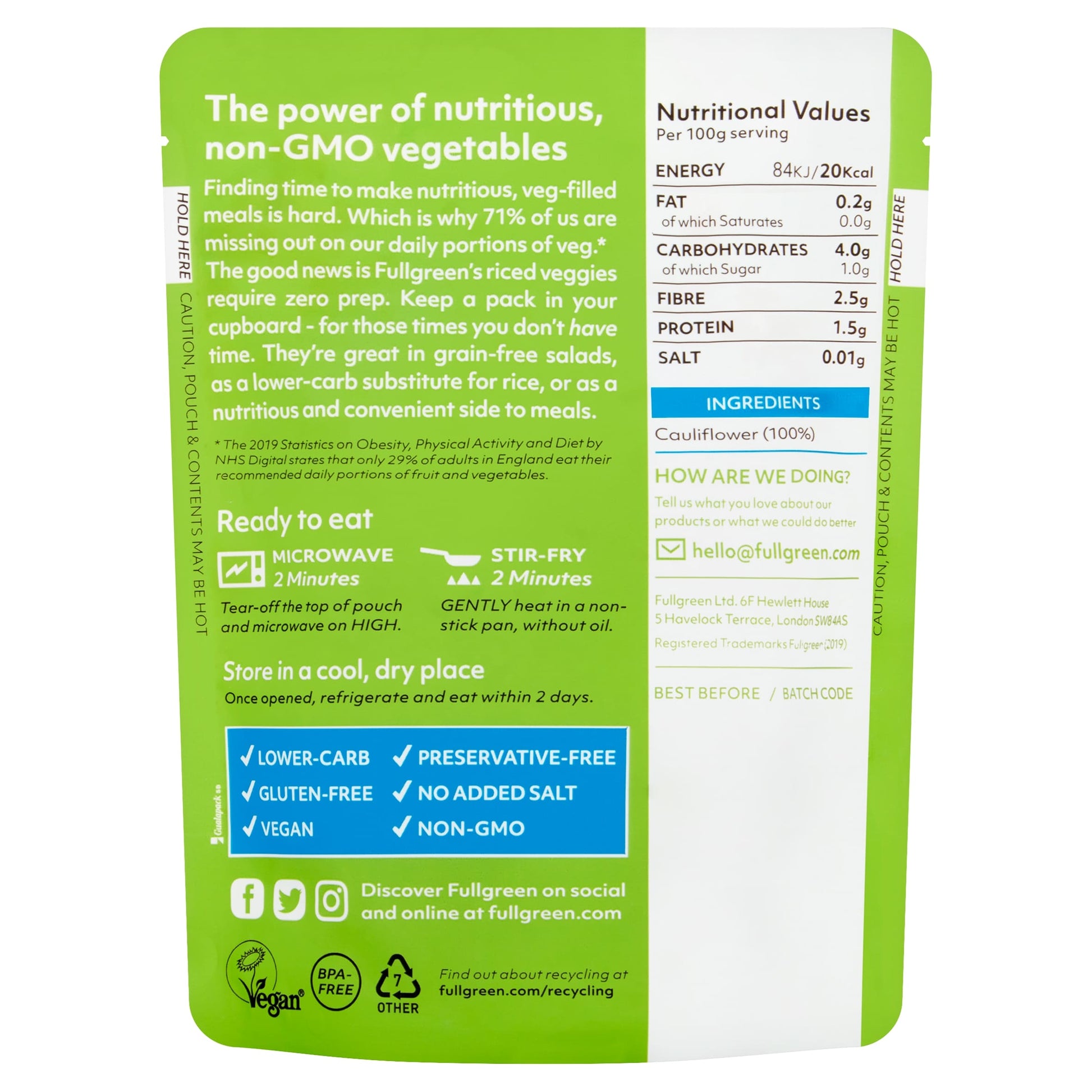 Fullgreen Riced Cauliflower 200G — image 2