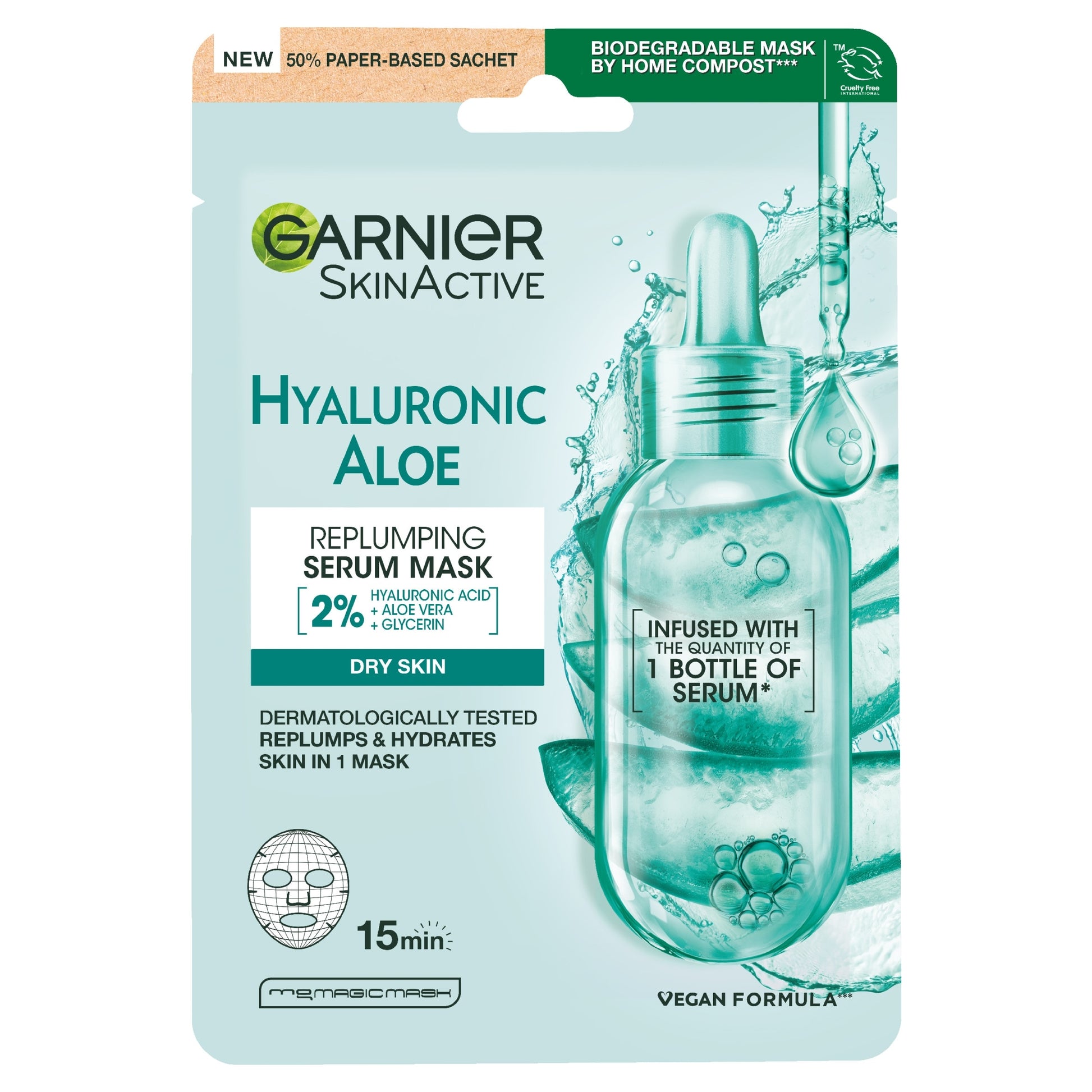 Garnier Hyaluronic Aloe Replumping Serum Mask 28g — image 1