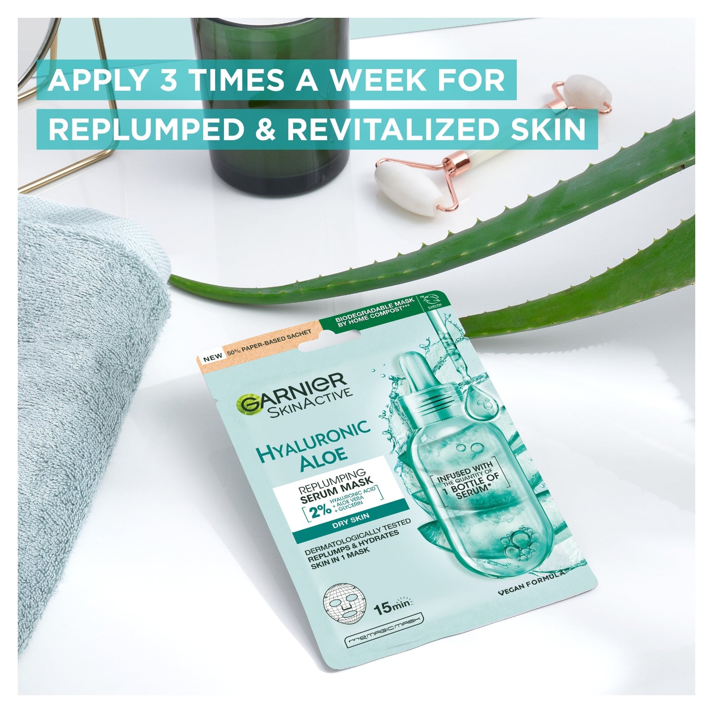Garnier Hyaluronic Aloe Replumping Serum Mask 28g — image 4