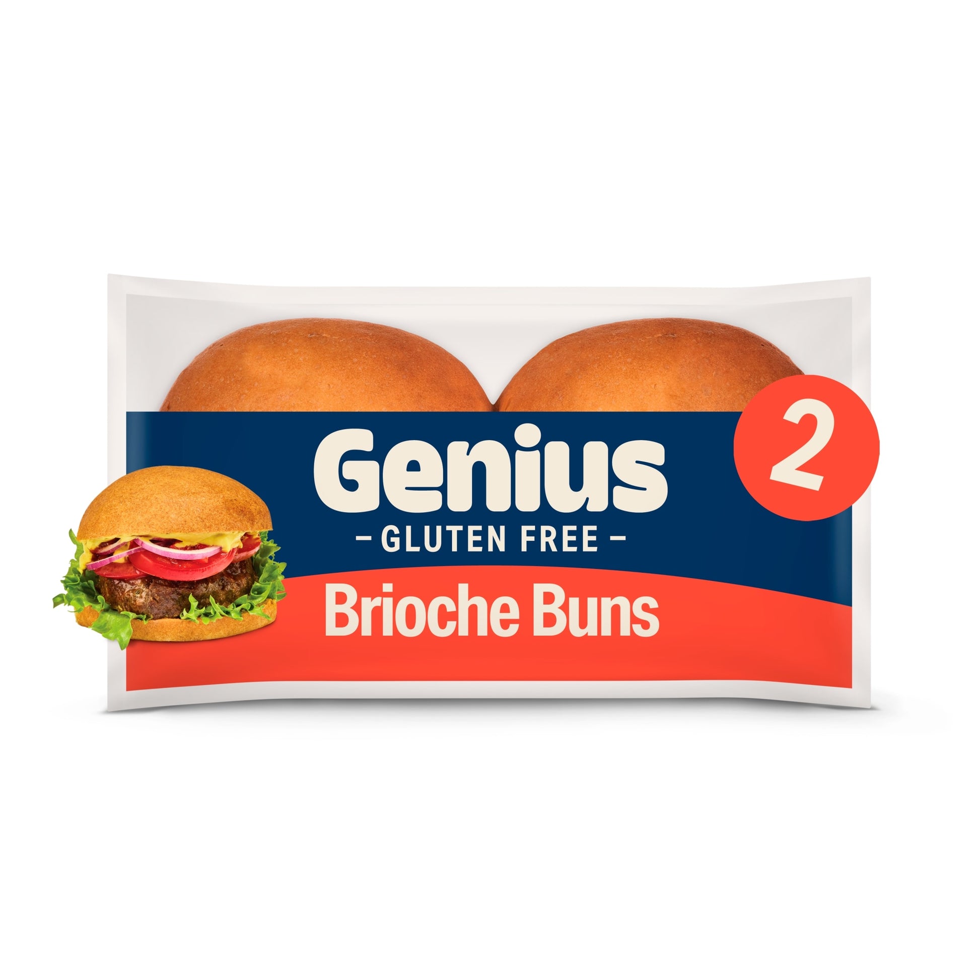 Genius Gluten Free Brioche Style Burger Buns 2 Pack — image 1