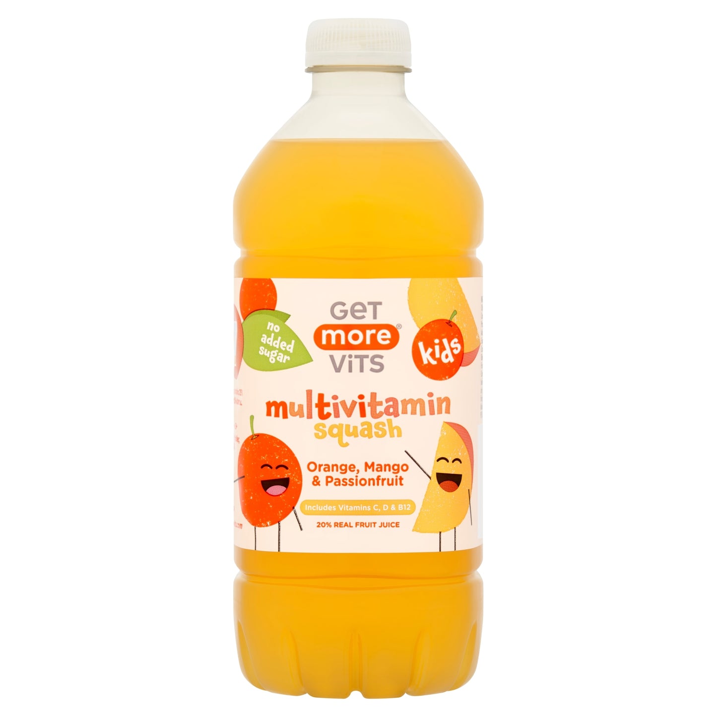 Get More Vits Kids Multivitamin Squash Orange, Mango & Passionfruit 750ml — image 1